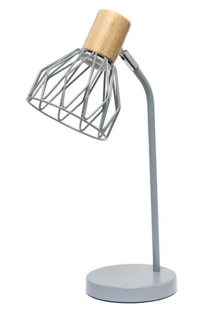 Lalia Home Cage Wire Desk Lamp In Gray