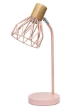 Lalia Home Cage Wire Desk Lamp In Pink