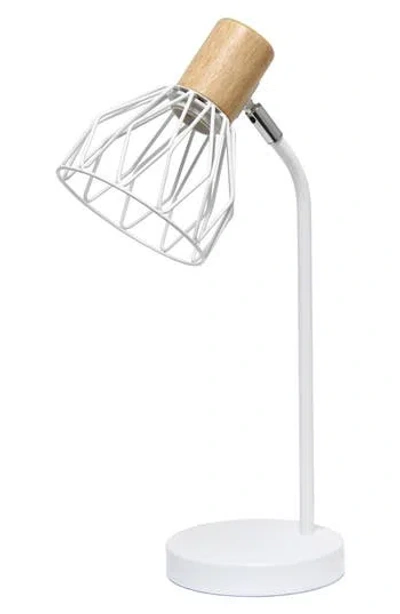 Lalia Home Cage Wire Desk Lamp In White