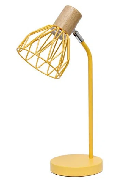 Lalia Home Cage Wire Desk Lamp In Yellow