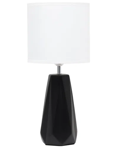Lalia Home Ceramic Prism Table Lamp In Black