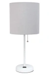 Lalia Home Charging Port Stick Lamp In White/grey