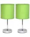 Lalia Home Laila Home Chrome Mini Basic Table Lamp With Fabric Shade 2pk Set In Silver