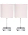 Lalia Home Laila Home Chrome Mini Basic Table Lamp With Fabric Shade In Blush