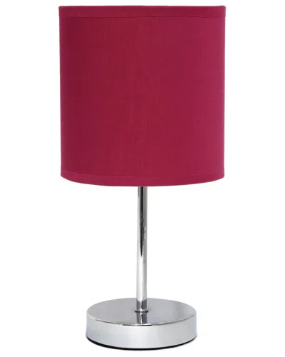 Lalia Home Laila Home Chrome Mini Basic Table Lamp With Fabric Shade In Red