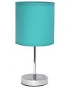 Lalia Home Laila Home Chrome Mini Basic Table Lamp With Fabric Shade In Silver