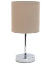 Lalia Home Laila Home Chrome Mini Basic Table Lamp With Fabric Shade In Silver