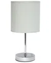 Lalia Home Laila Home Chrome Mini Basic Table Lamp With Fabric Shade In Slate
