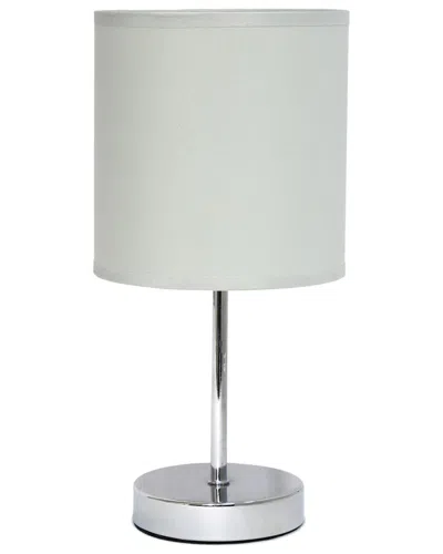 Lalia Home Laila Home Chrome Mini Basic Table Lamp With Fabric Shade In Slate