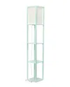 Lalia Home Column Shelf Floor Lamp With Linen Shade In Aqua