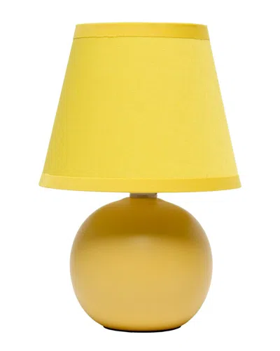 Lalia Home Creekwood Home Nauru 8.66 Traditional Petite Ceramic Orb Base Bedside Table Desk Lamp In Yellow