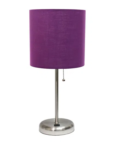 Lalia Home Creekwood Home Oslo 19.5 Contemporary Bedside Usb Port Feature Standard Metal Table Desk Lamp In Silver