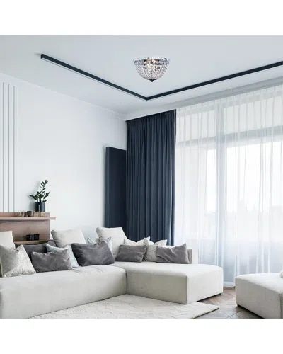 Lalia Home Crystal Drop 2 Light Ceiling Flush Mount In Metallic