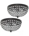 Lalia Home Crystal Glam 2 Light Ceiling Flush Mount 2pk In Bronze