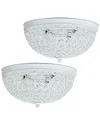 Lalia Home Crystal Glam 2 Light Ceiling Flush Mount 2pk In White