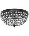 Lalia Home Crystal Glam 2 Light Ceiling Flush Mount In Bronze