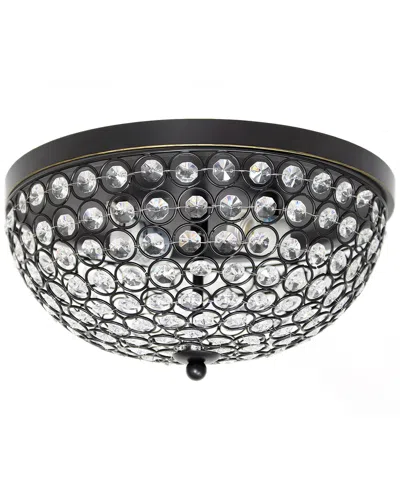 Lalia Home Crystal Glam 2 Light Ceiling Flush Mount In Bronze