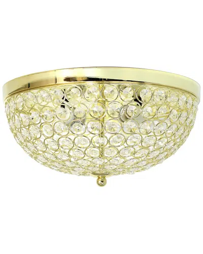 Lalia Home Crystal Glam 2 Light Ceiling Flush Mount In Gold