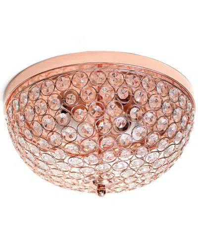Lalia Home Crystal Glam 2 Light Ceiling Flush Mount In Rose