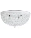 Lalia Home Crystal Glam 2 Light Ceiling Flush Mount In White