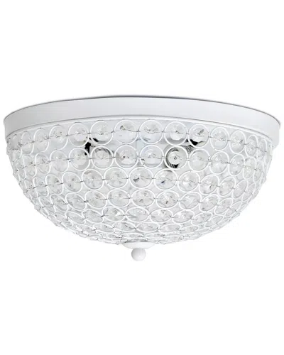 Lalia Home Crystal Glam 2 Light Ceiling Flush Mount In White