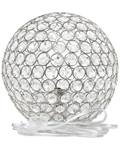 Lalia Home Elegant Designs Elipse 10 Inch Crystal Ball Sequin Table Lamp In Metallic