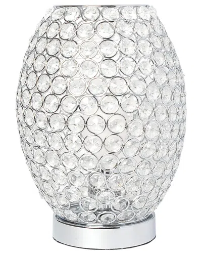 Lalia Home Laila Home Elipse Crystal Decorative Curved Accent Uplight Table Lamp In Silver