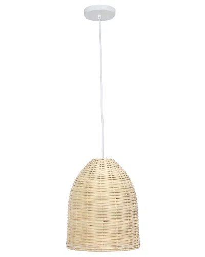 Lalia Home Laila Home Elongated Coastal Dome Rattan Downlight Pendant In Natural