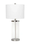 Lalia Home Entrapped Glass Table Lamp With White Fabric Shade