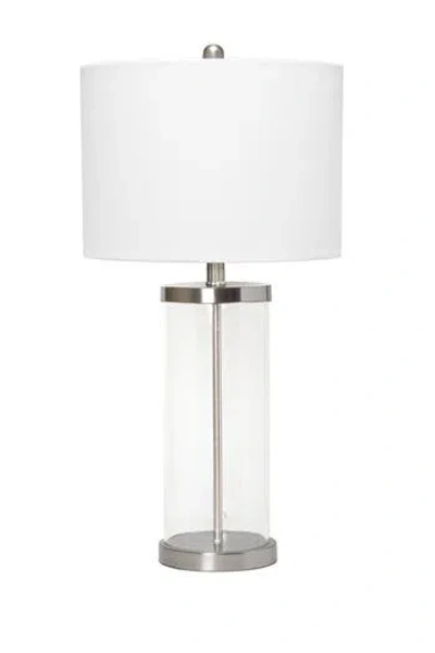 Lalia Home Entrapped Glass Table Lamp With White Fabric Shade