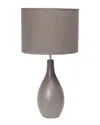 Lalia Home Essentix 18.11in Traditional Standard Ceramic Dewdrop Table Desk Lamp In Grey