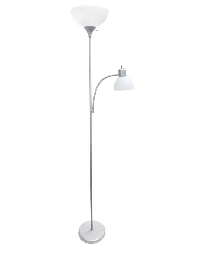 Lalia Home Essentix 71.5in Tall Traditional 2 Light Mother Daughter Metal Floor Lamp In Silver