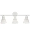 Lalia Home Essentix Contemporary Three Light Metal And Alabaster White Glass Shade Vanity Uplight Downlight Wal In White