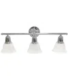 Lalia Home Essentix Contemporary Three Light Metal And Alabaster White Glass Shade Vanity Uplight Downlight Wal In Chrome