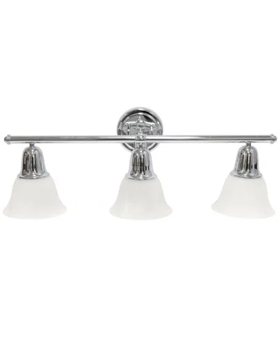 Lalia Home Essentix Contemporary Three Light Metal And Alabaster White Glass Shade Vanity Uplight Downlight Wal In Chrome