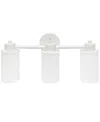 Lalia Home Essentix Contemporary Three Light Metal And Opaque White Glass Shade Vanity Uplight Downlight Wall M In White