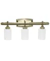 Lalia Home Essentix Contemporary Three Light Metal And Opaque White Glass Shade Vanity Uplight Downlight Wall M In Antique Brass