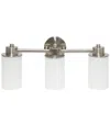 Lalia Home Essentix Contemporary Three Light Metal And Opaque White Glass Shade Vanity Uplight Downlight Wall M In Brushed Nickel