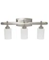 Lalia Home Essentix Contemporary Three Light Metal And Opaque White Glass Shade Vanity Uplight Downlight Wall M In Brushed Nickel