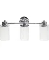 LALIA HOME ESSENTIX CONTEMPORARY THREE LIGHT METAL AND OPAQUE WHITE GLASS SHADE VANITY UPLIGHT DOWNLIGHT WALL M