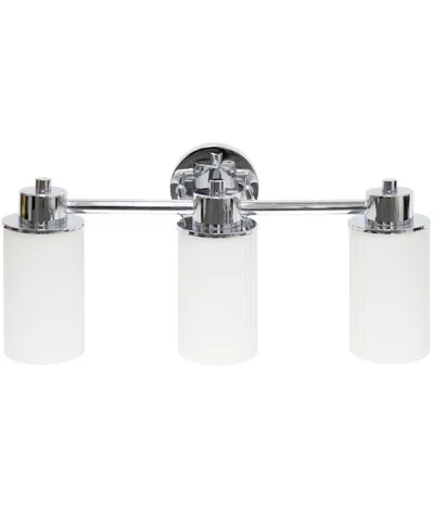 Lalia Home Essentix Contemporary Three Light Metal And Opaque White Glass Shade Vanity Uplight Downlight Wall M In Chrome