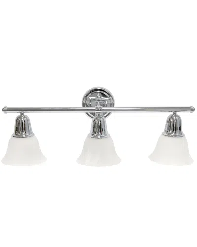 Lalia Home Essentix Contemporary Three Light Vanity Uplight Downlight Wall Mounted Fixture In Silver