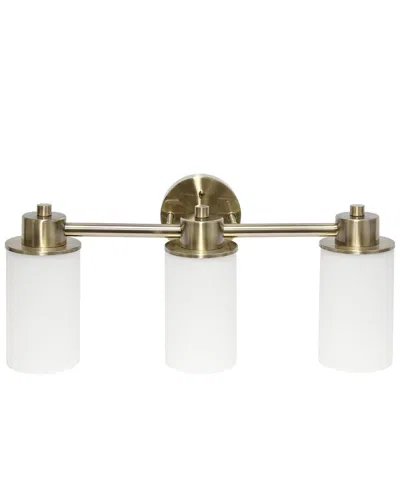 Lalia Home Essentix Contemporary Three Light Vanity Uplight Downlight Wall Mounted Fixture In Brass