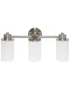 Lalia Home Essentix Contemporary Three Light Vanity Uplight Downlight Wall Mounted Fixture In Silver