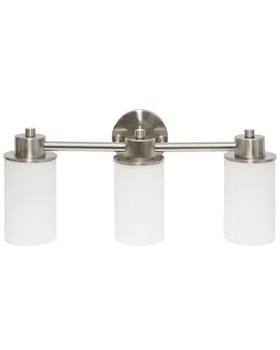 Lalia Home Essentix Contemporary Three Light Vanity Uplight Downlight Wall Mounted Fixture In Silver