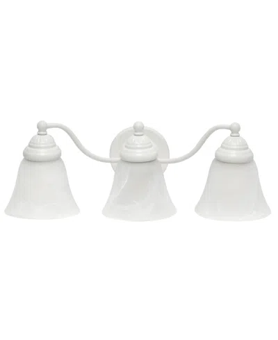 Lalia Home Essentix Traditional Three Light Curved Metal, Alabaster White Glass Shade Vanity Uplight Downlight