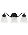 Lalia Home Essentix Traditional Three Light Curved Vanity Uplight Downlight Wall Mounted Fixture In Black