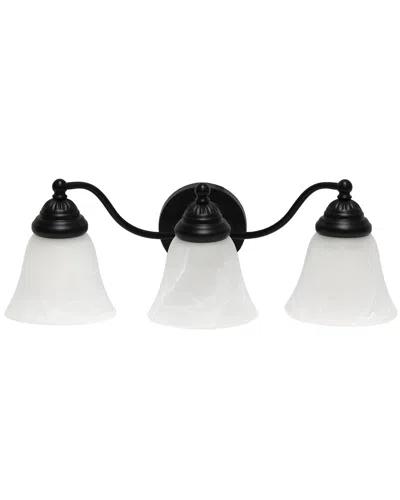 Lalia Home Essentix Traditional Three Light Curved Vanity Uplight Downlight Wall Mounted Fixture In Black