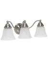 Lalia Home Essentix Traditional Three Light Curved Vanity Uplight Downlight Wall Mounted Fixture In Silver