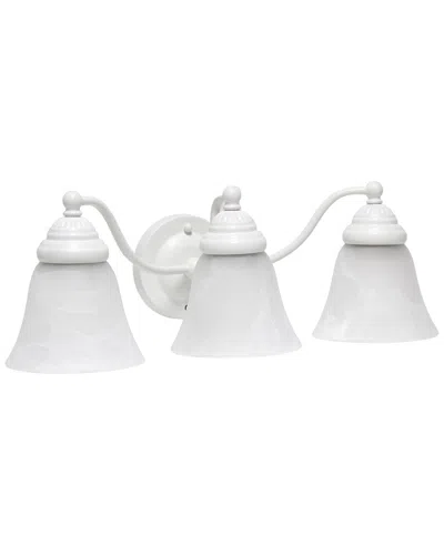 Lalia Home Essentix Traditional Three Light Curved Vanity Uplight Downlight Wall Mounted Fixture In White